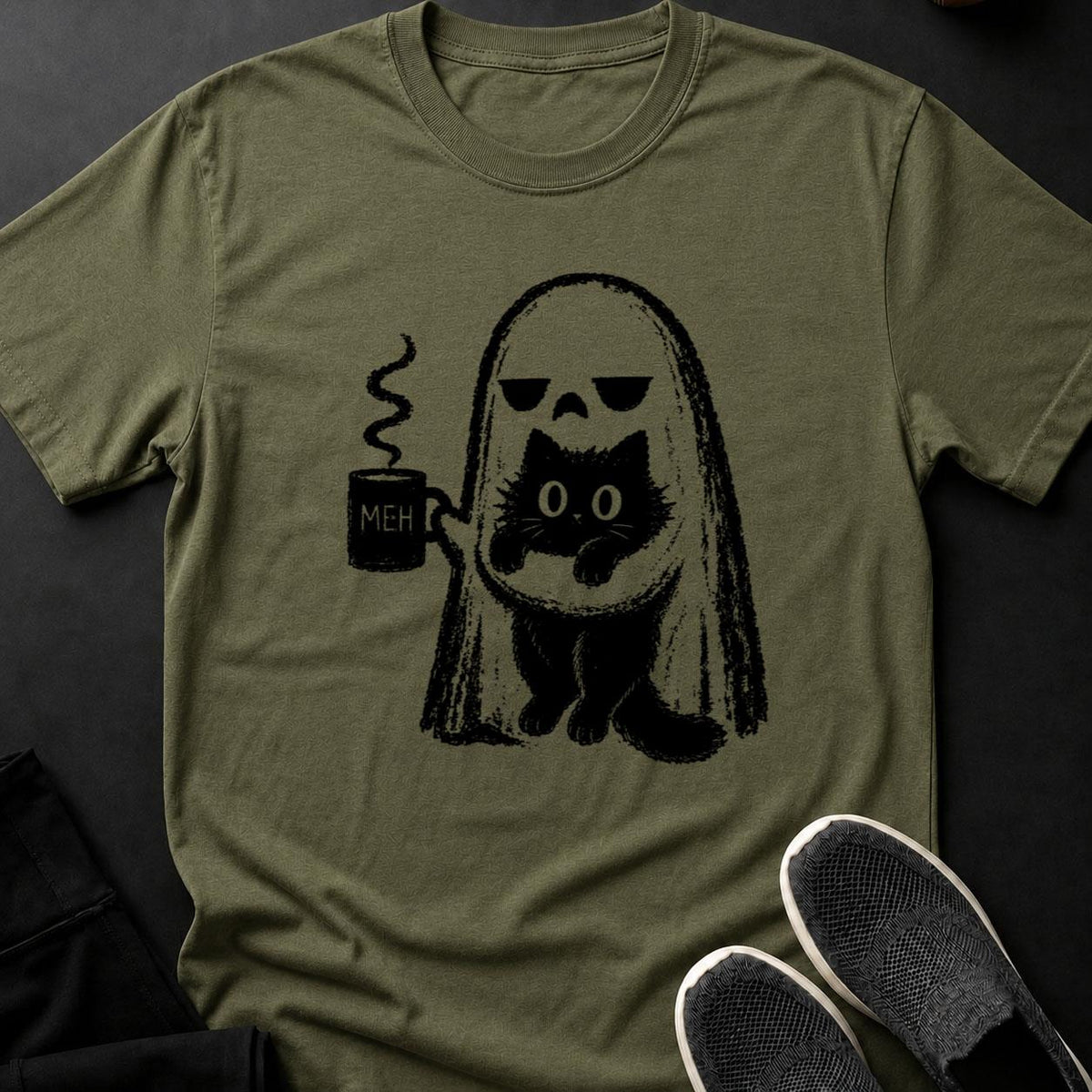 Ghost Cat MEH Coffee Mug Tee