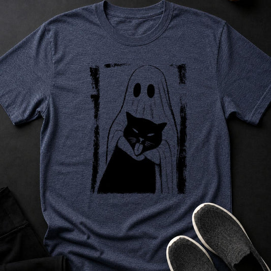 Ghost Holding Cat Dark Creepy Tee