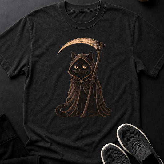 Grim Reaper Cat Scythe Hooded Tee