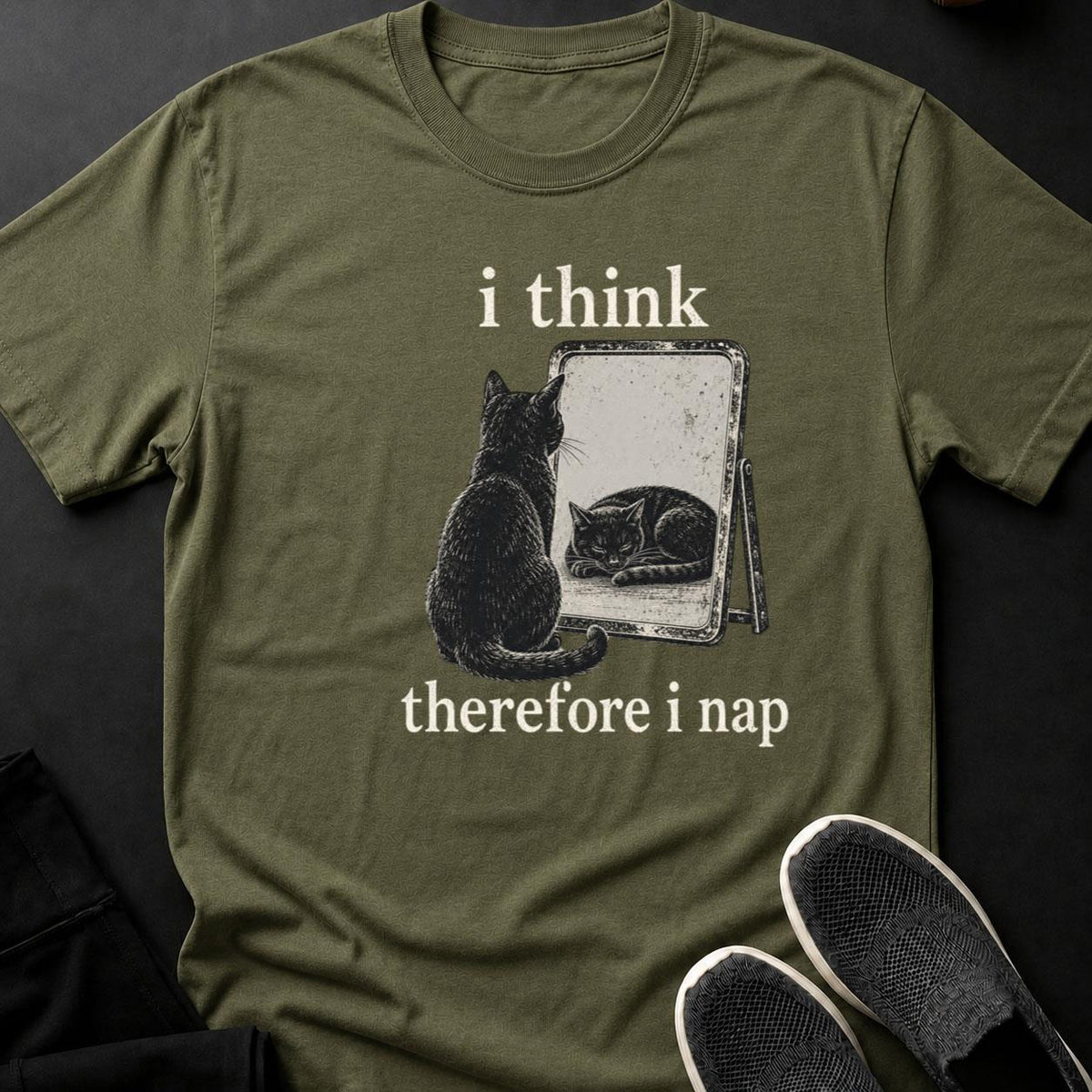 I Think Therefore I Nap Cat Tee