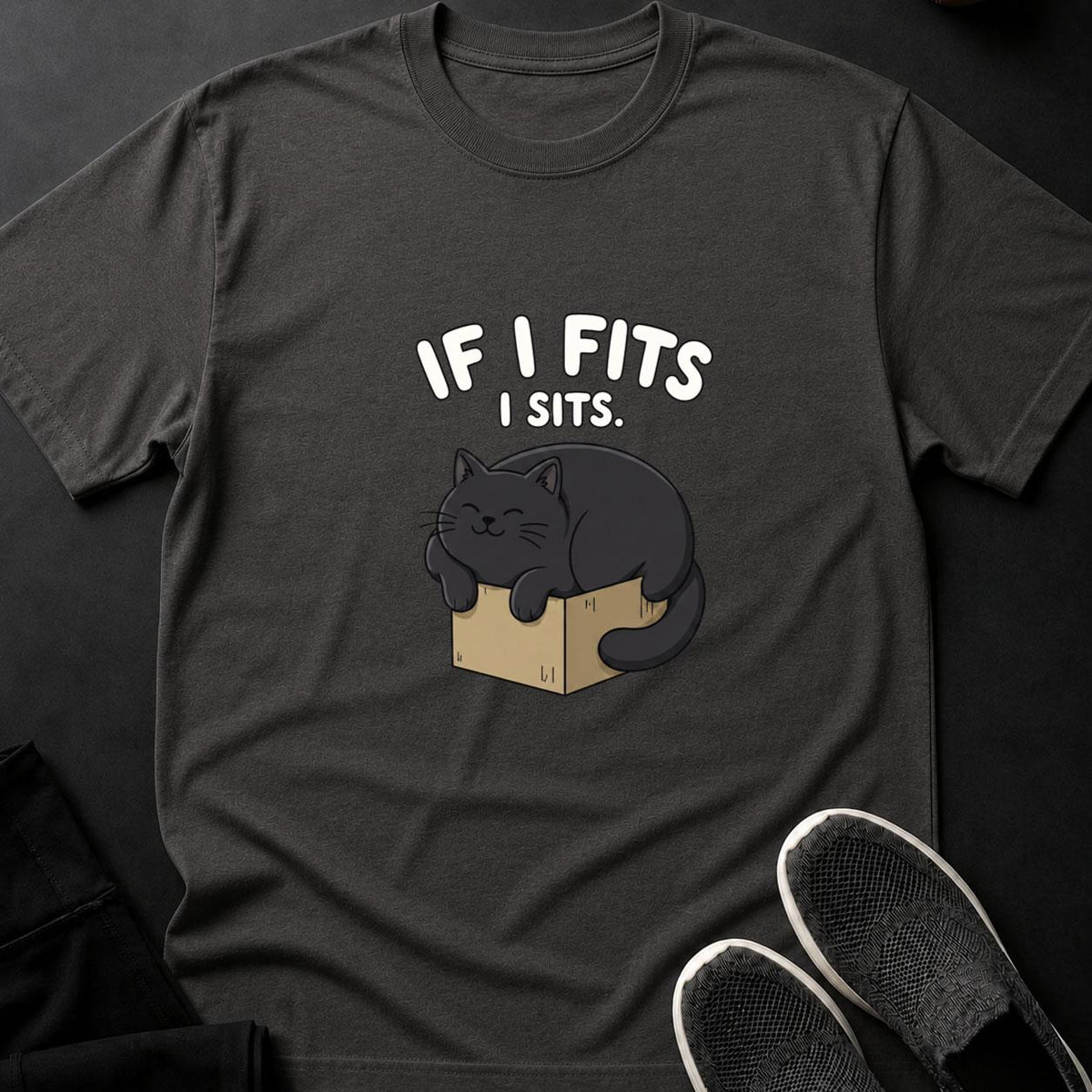 If I Fits I Sits Cat Tee
