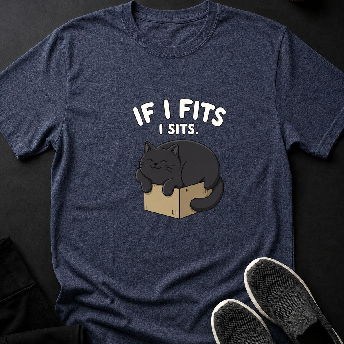 If I Fits I Sits Cat Tee
