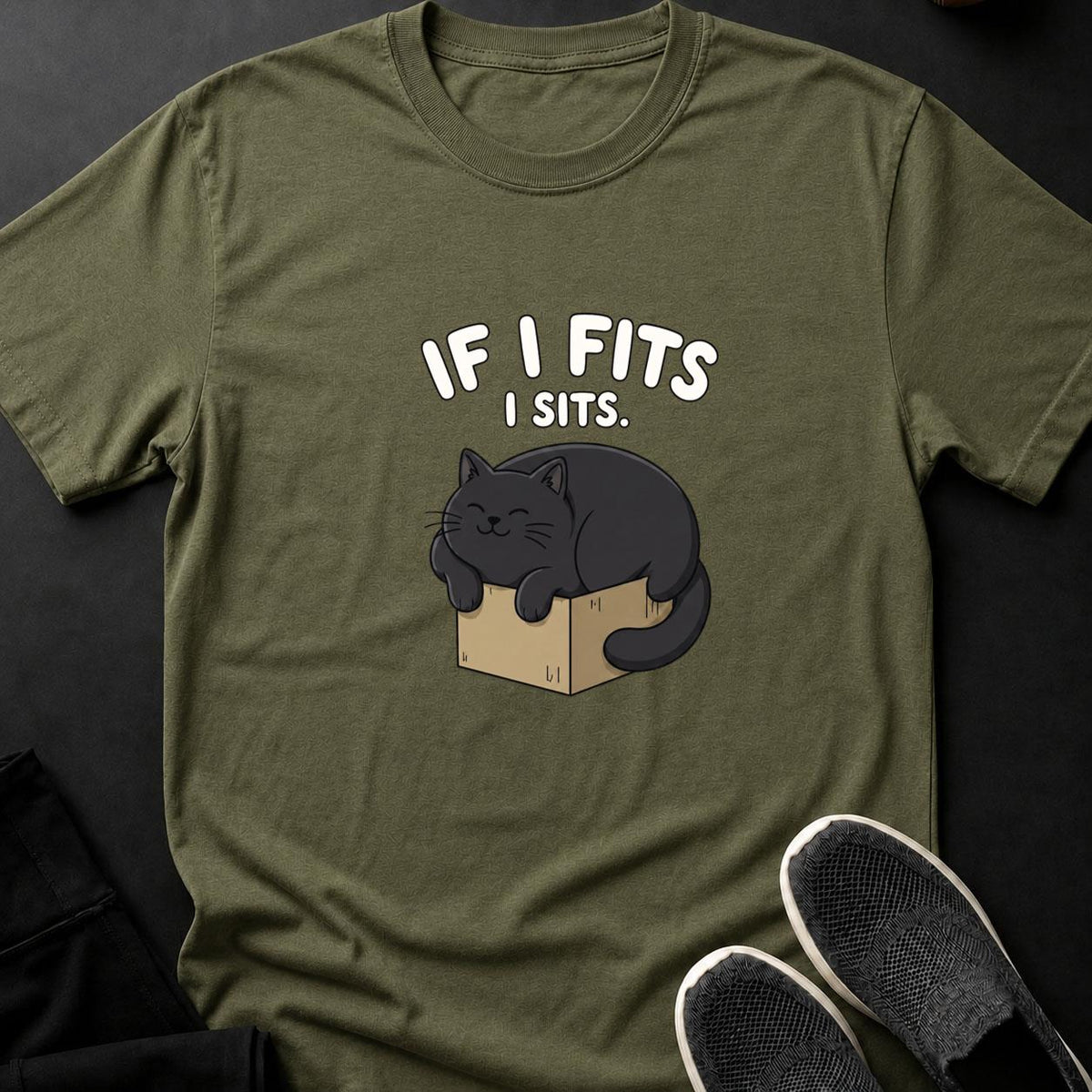 If I Fits I Sits Cat Tee