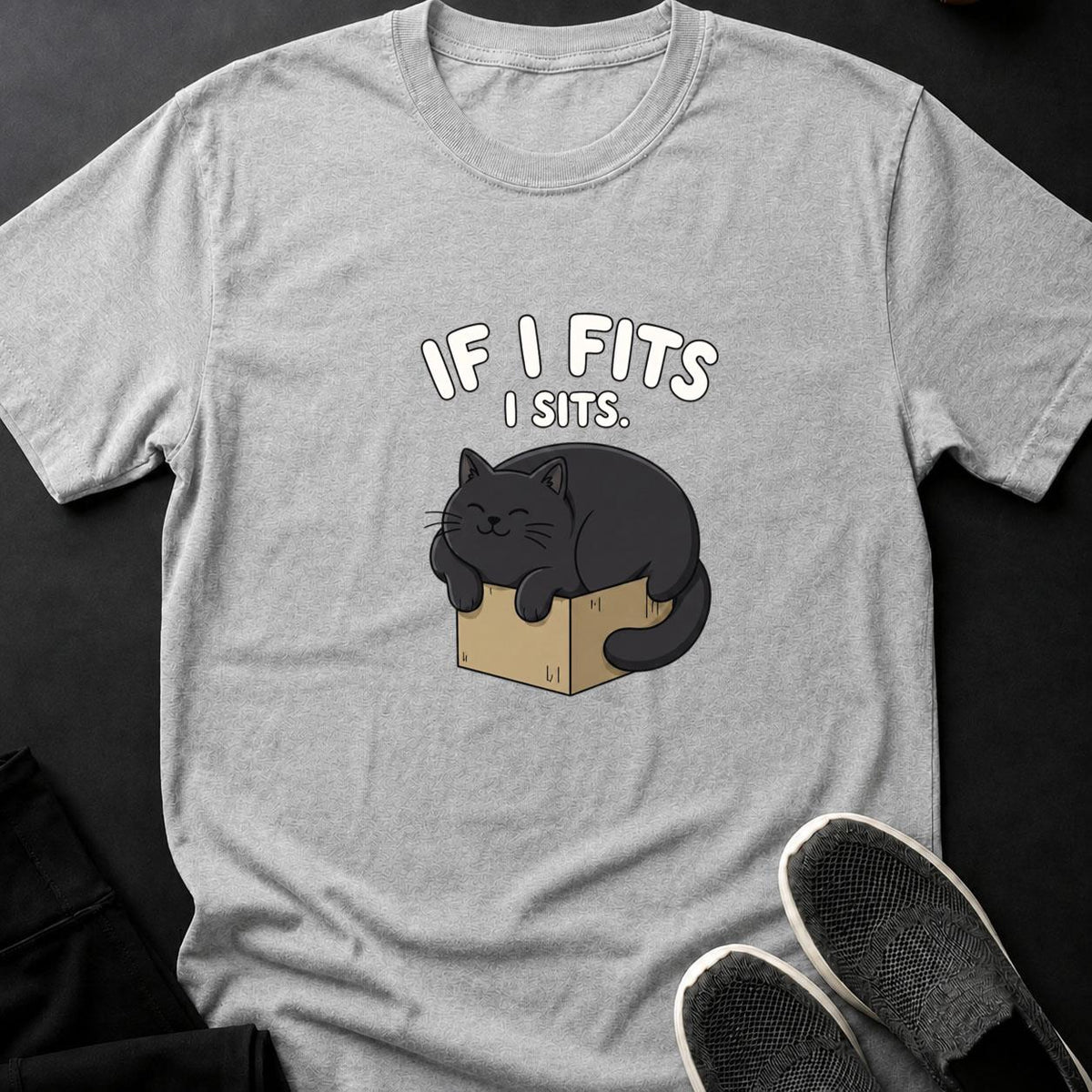 If I Fits I Sits Cat Tee
