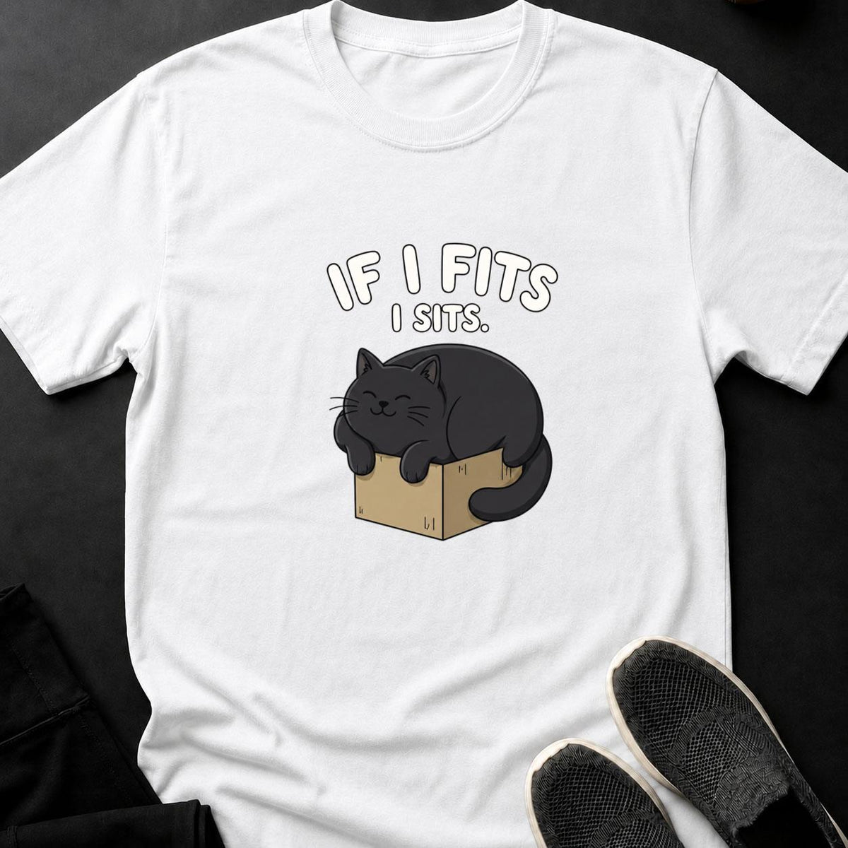 If I Fits I Sits Cat Tee