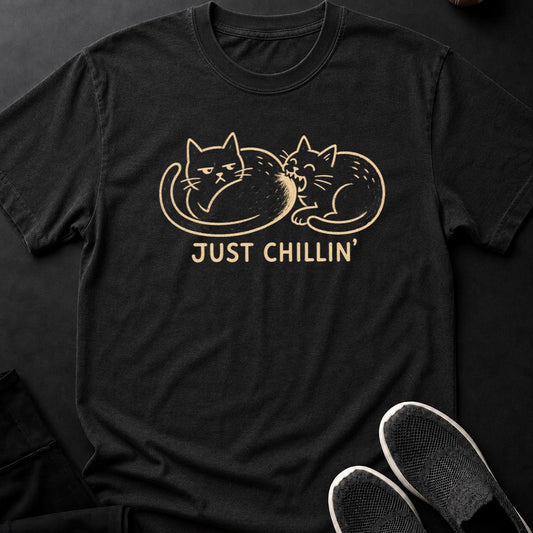Just Chillin Two Cats Grumpy Tee