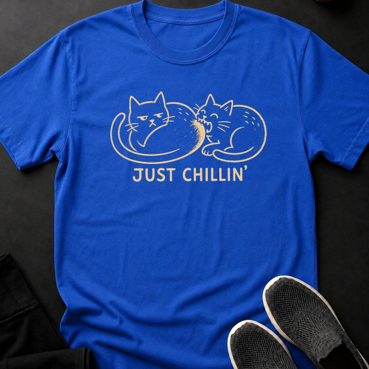Just Chillin Two Cats Grumpy Tee