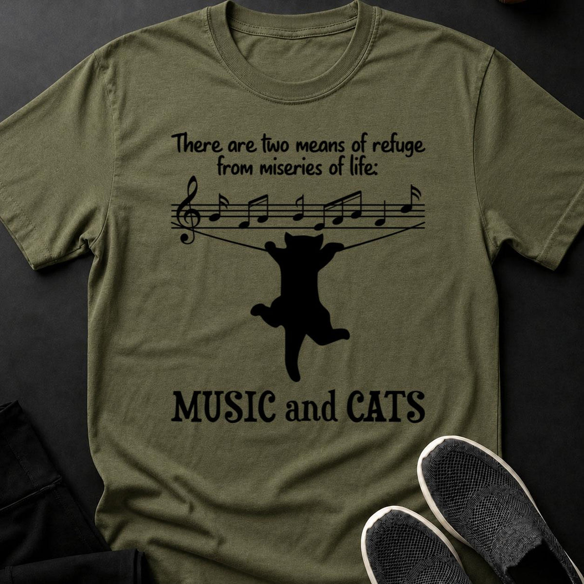Music And Cats Save Lives Tee