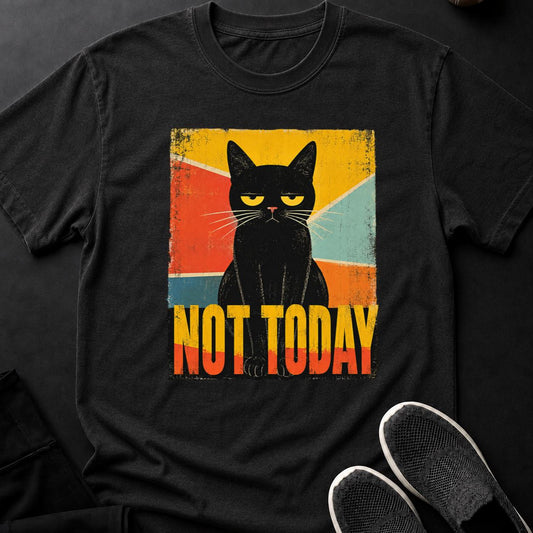 Not Today Retro Grumpy Cat Cat Tee
