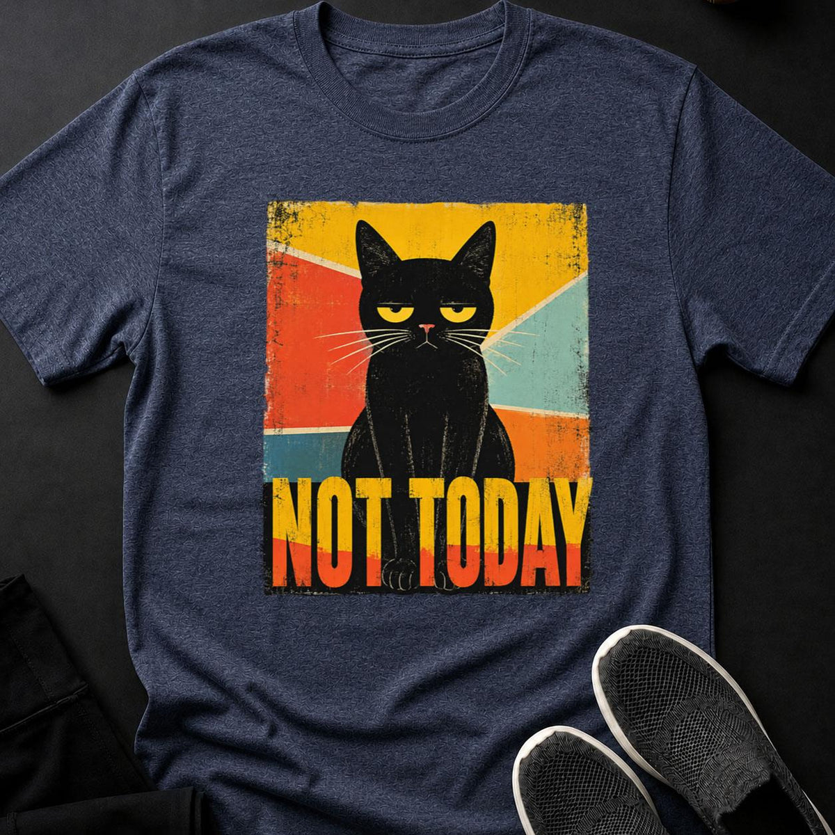 Not Today Retro Grumpy Cat Cat Tee