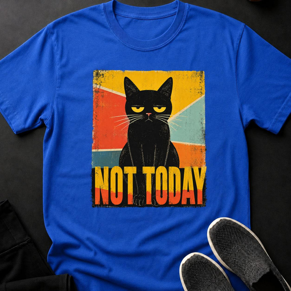 Not Today Retro Grumpy Cat Cat Tee
