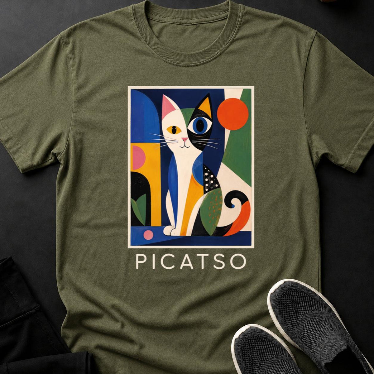 Picatso Bold Geometric Colorful Cat