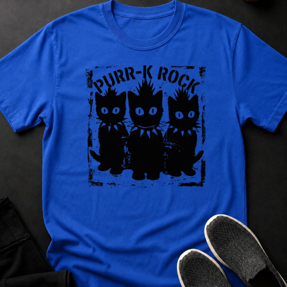 Purr K Rock Punk Cats Mohawk Tee