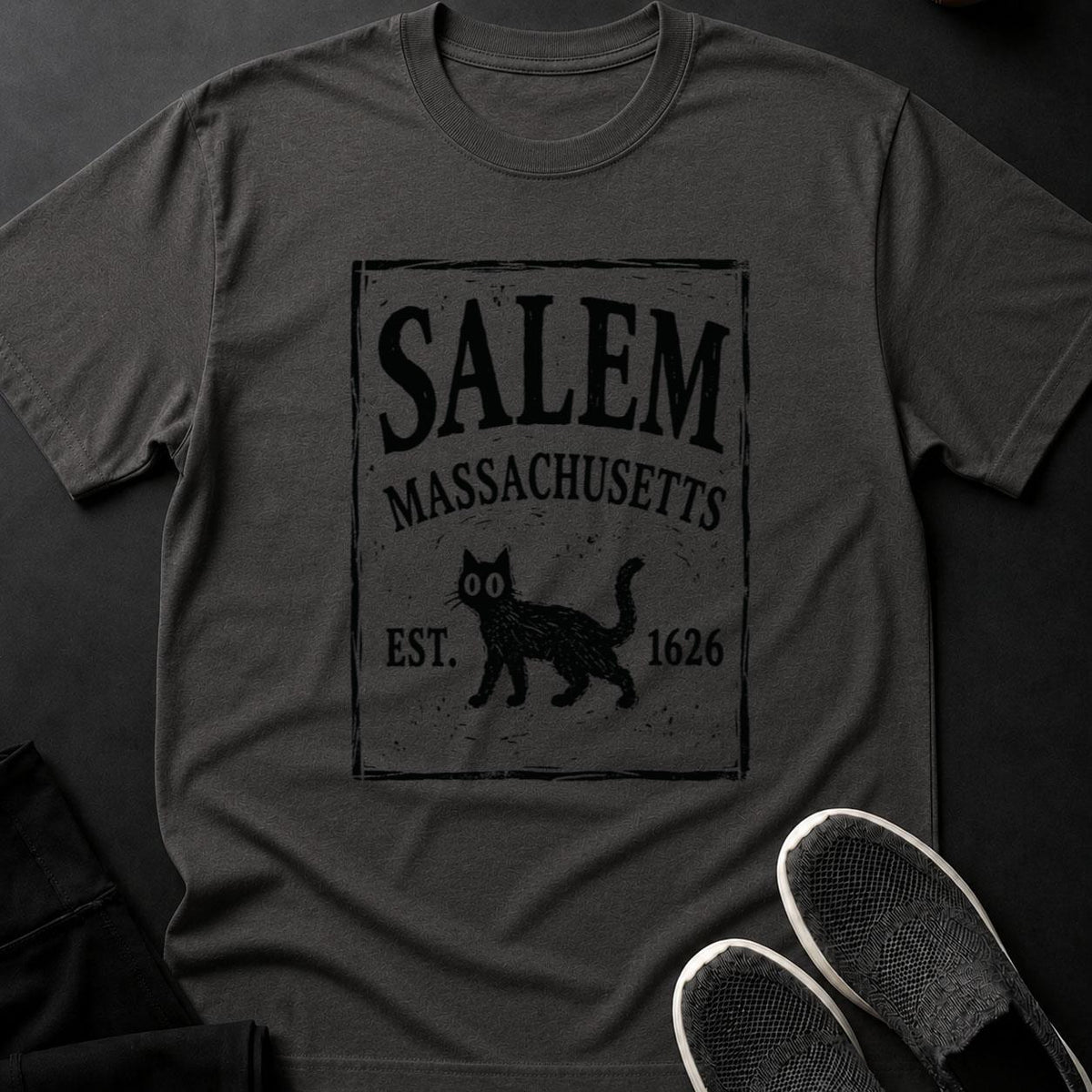 Salem Massachusetts Black Cat Tee