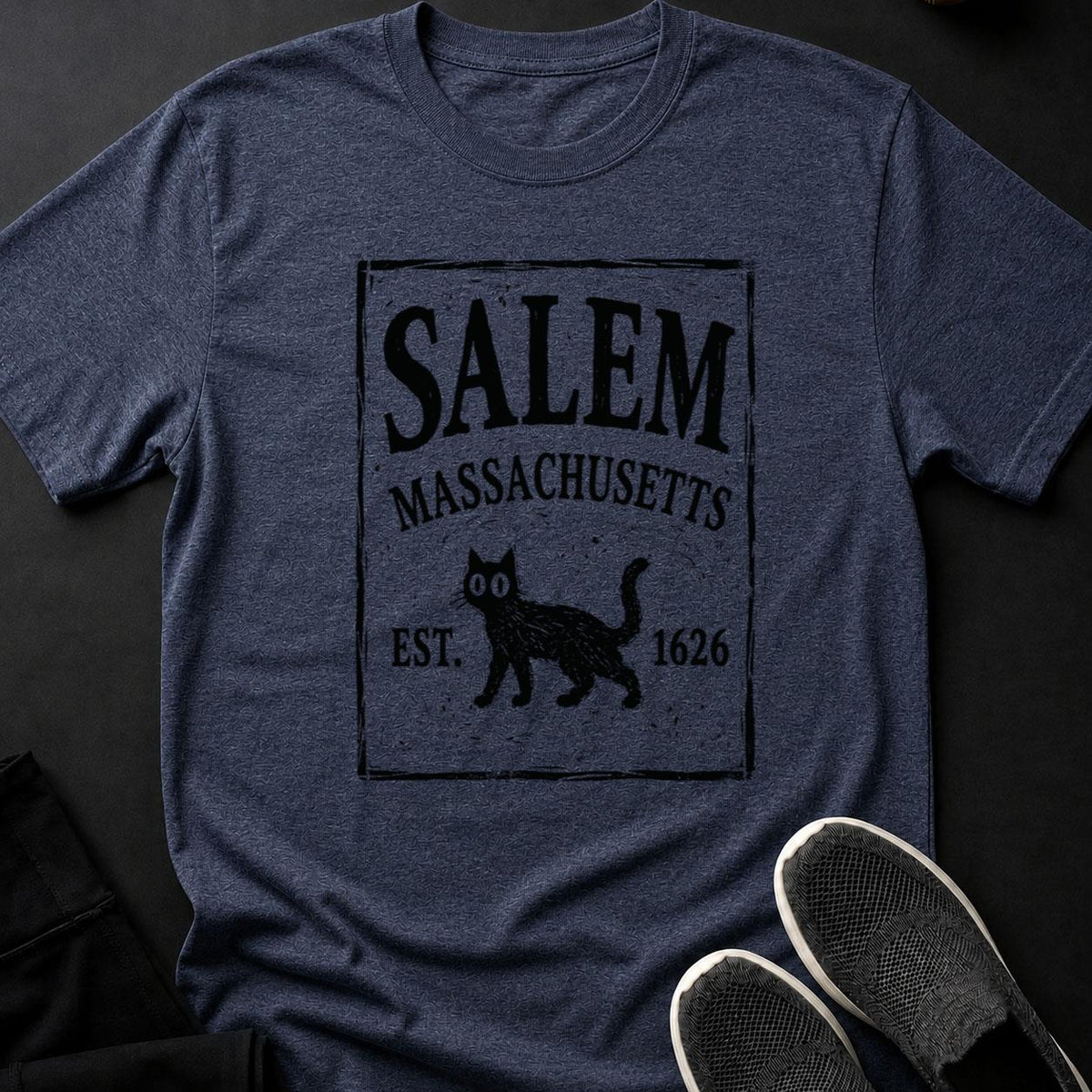 Salem Massachusetts Black Cat Tee