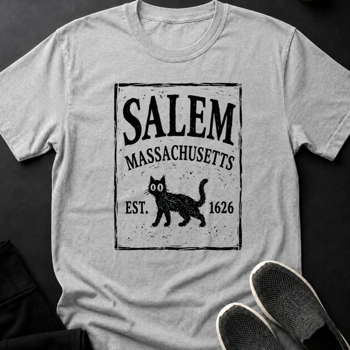 Salem Massachusetts Black Cat Tee