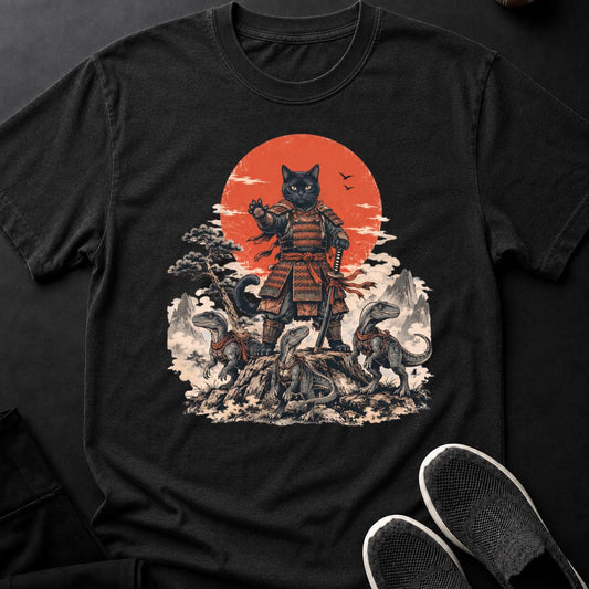 Samurai Cat Raptor Pack Commander Cat Tee
