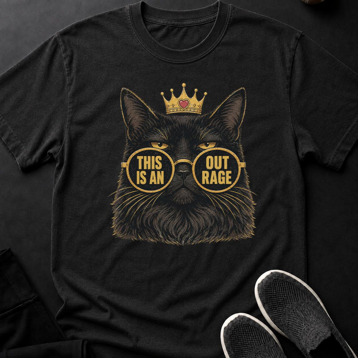 Sassy Regal Cat in Crowned Sunglasses