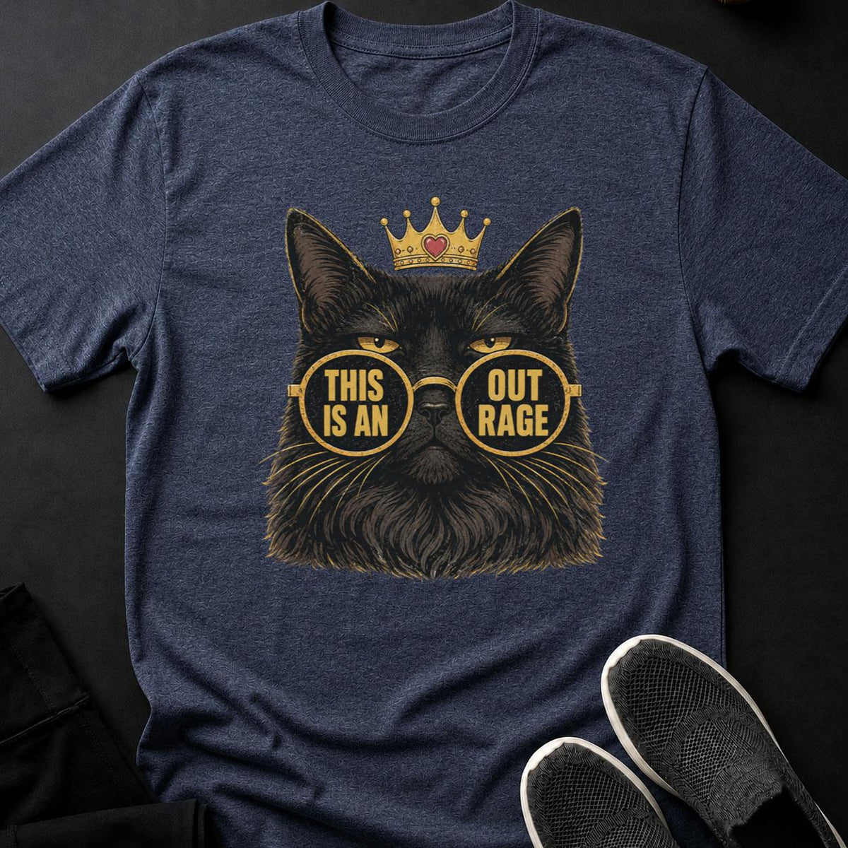 Sassy Regal Cat in Crowned Sunglasses