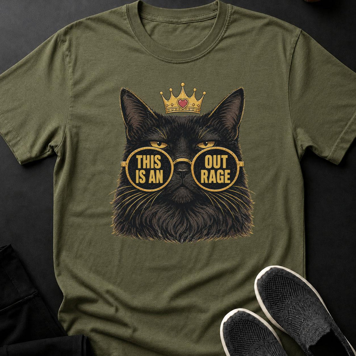Sassy Regal Cat in Crowned Sunglasses