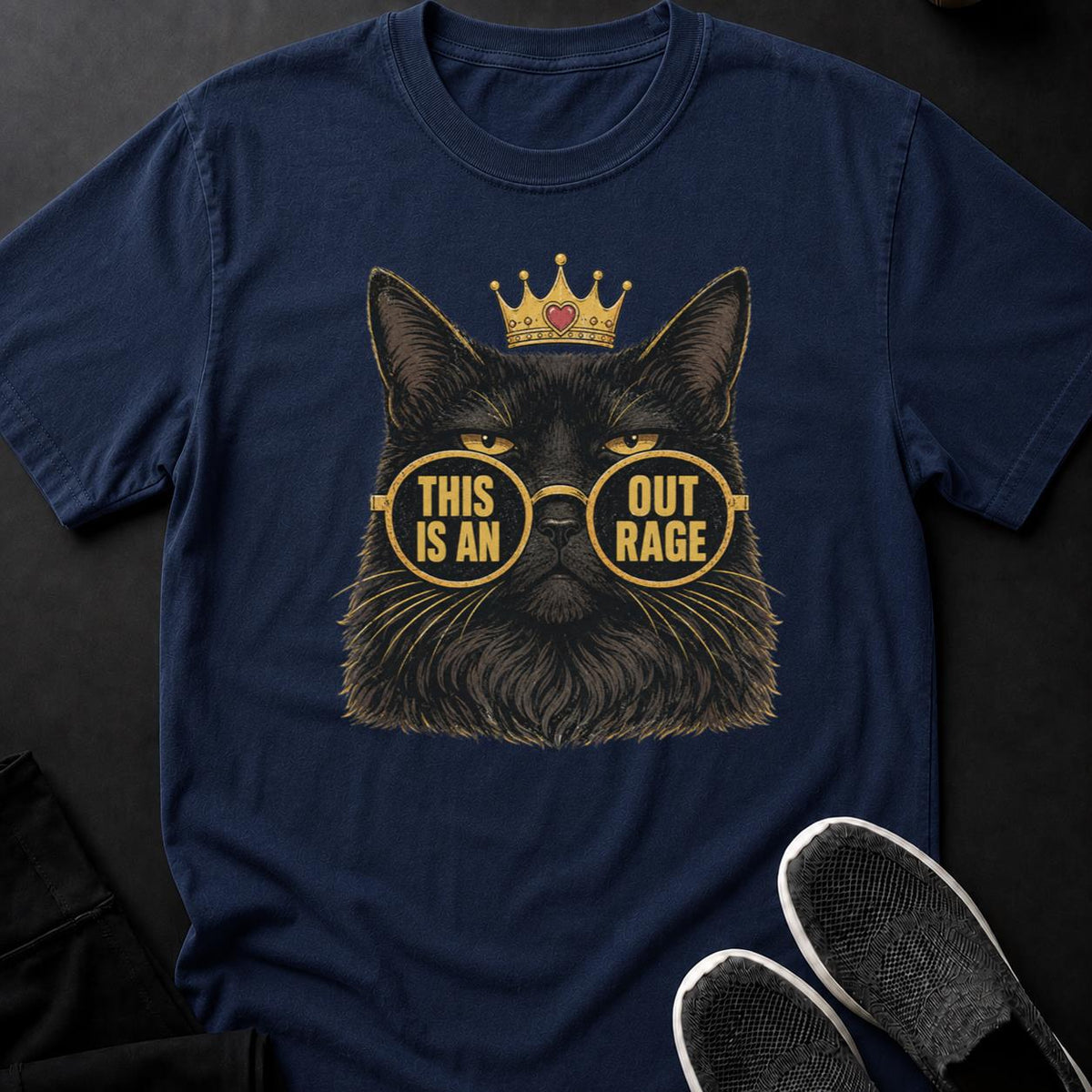 Sassy Regal Cat in Crowned Sunglasses