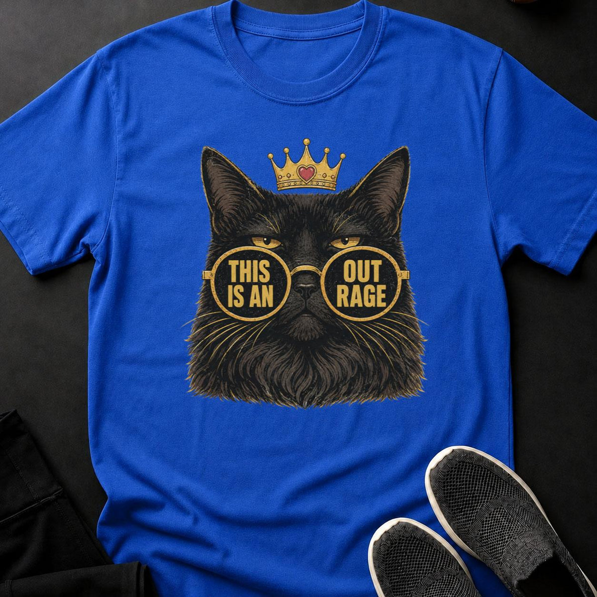 Sassy Regal Cat in Crowned Sunglasses