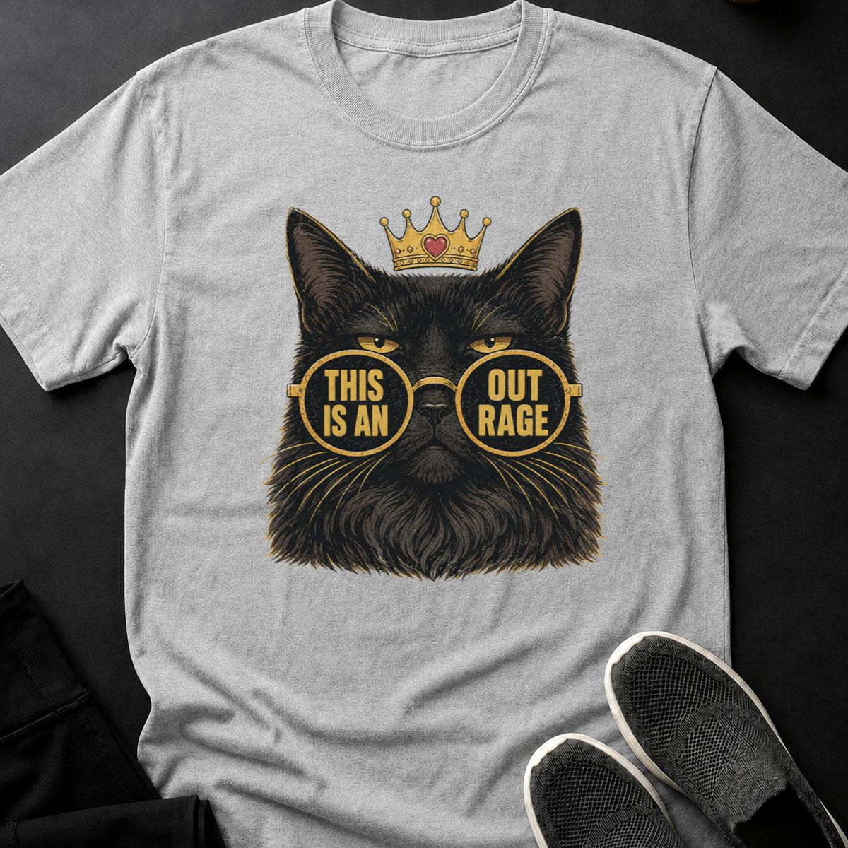 Sassy Regal Cat in Crowned Sunglasses