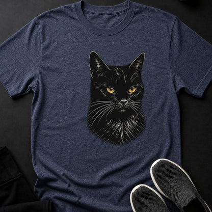 Scratchboard Black Cat Portrait