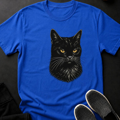 Scratchboard Black Cat Portrait