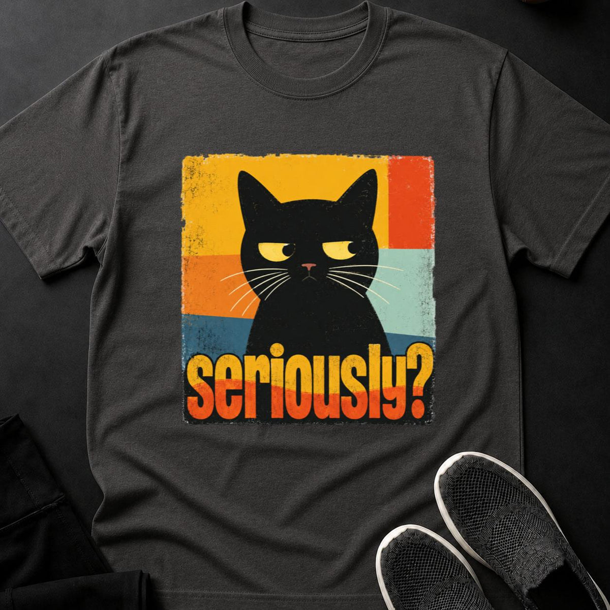Seriously_ Retro Cat Poster