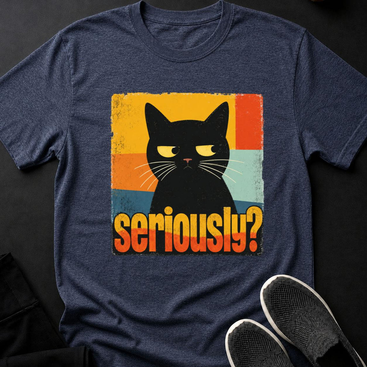 Seriously_ Retro Cat Poster