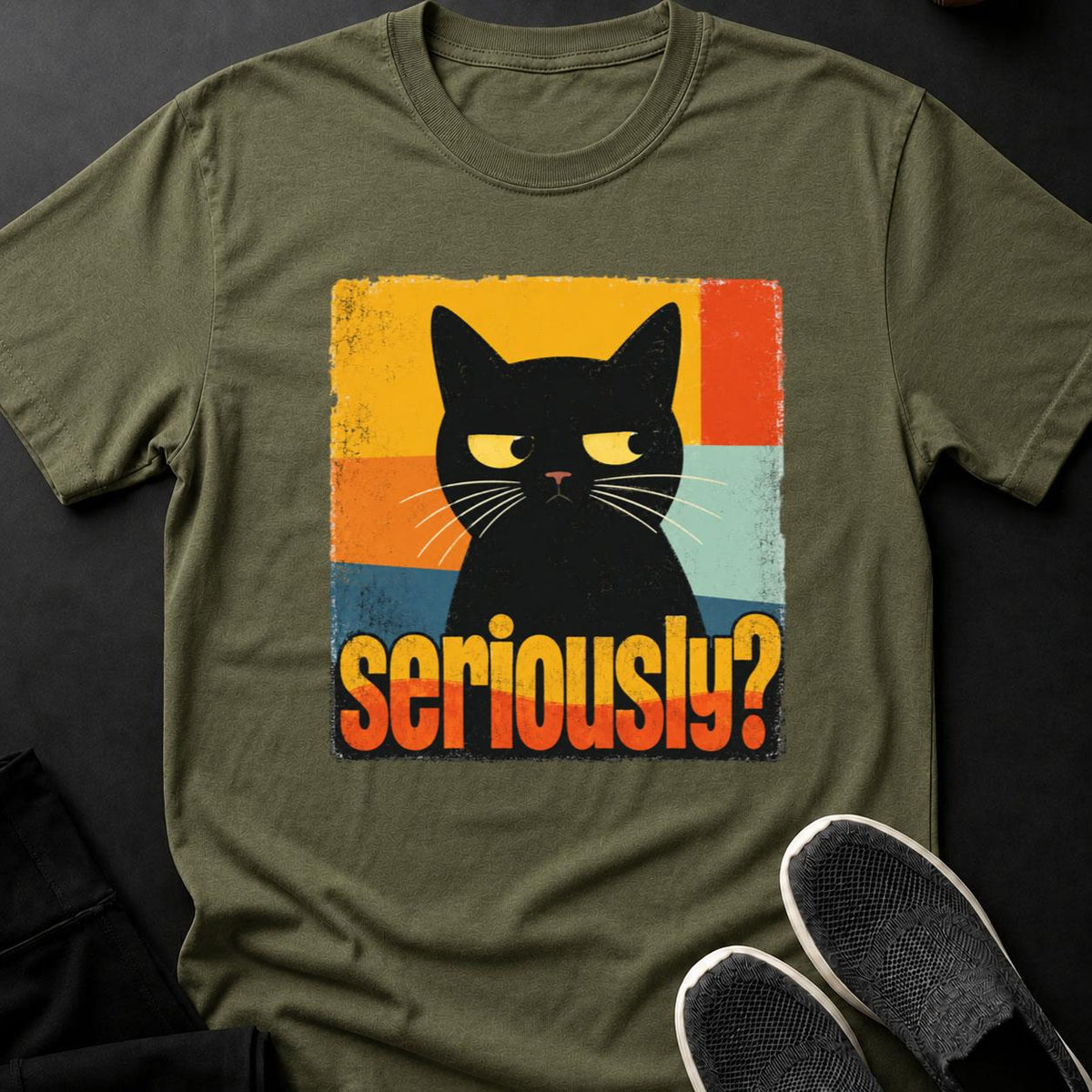 Seriously_ Retro Cat Poster