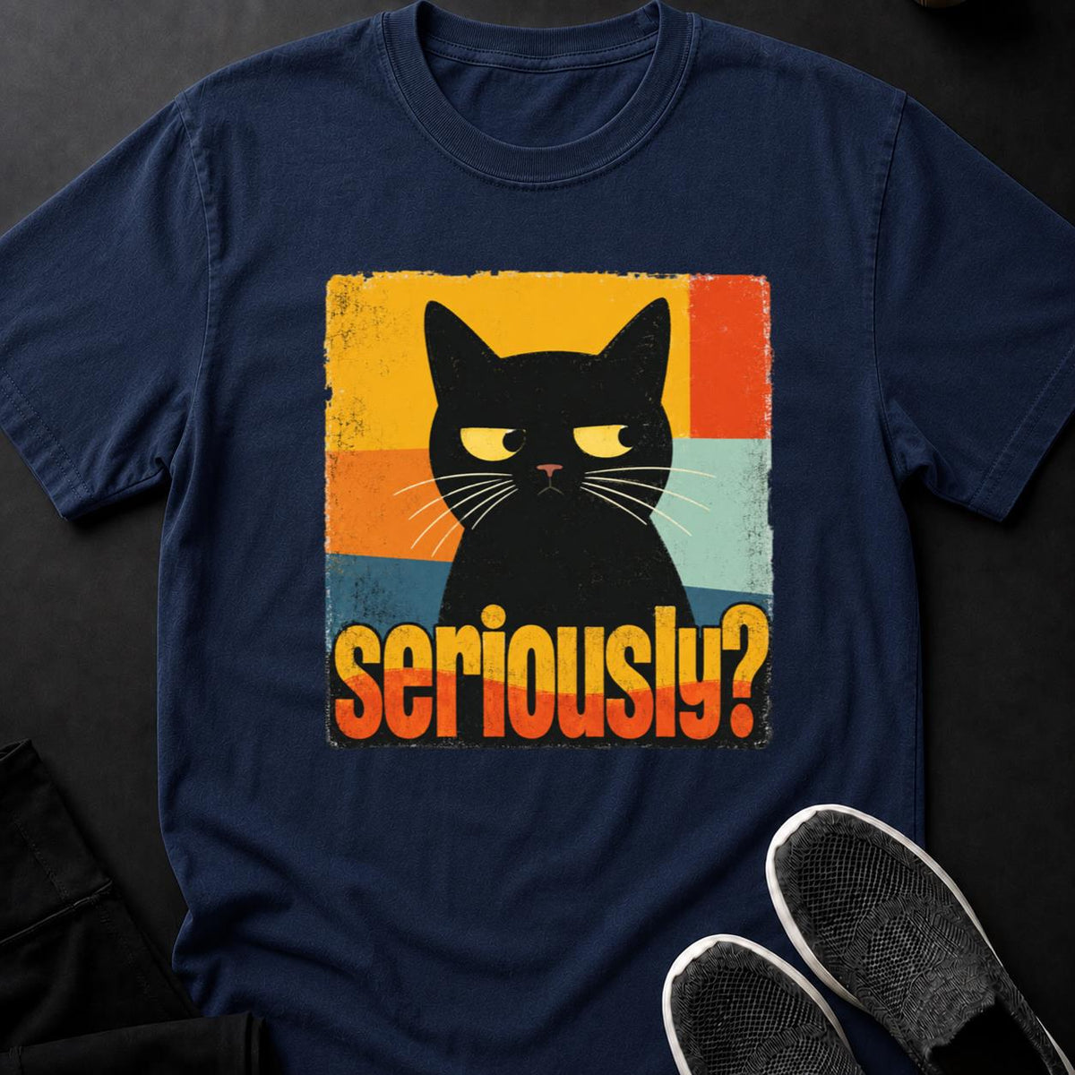Seriously_ Retro Cat Poster