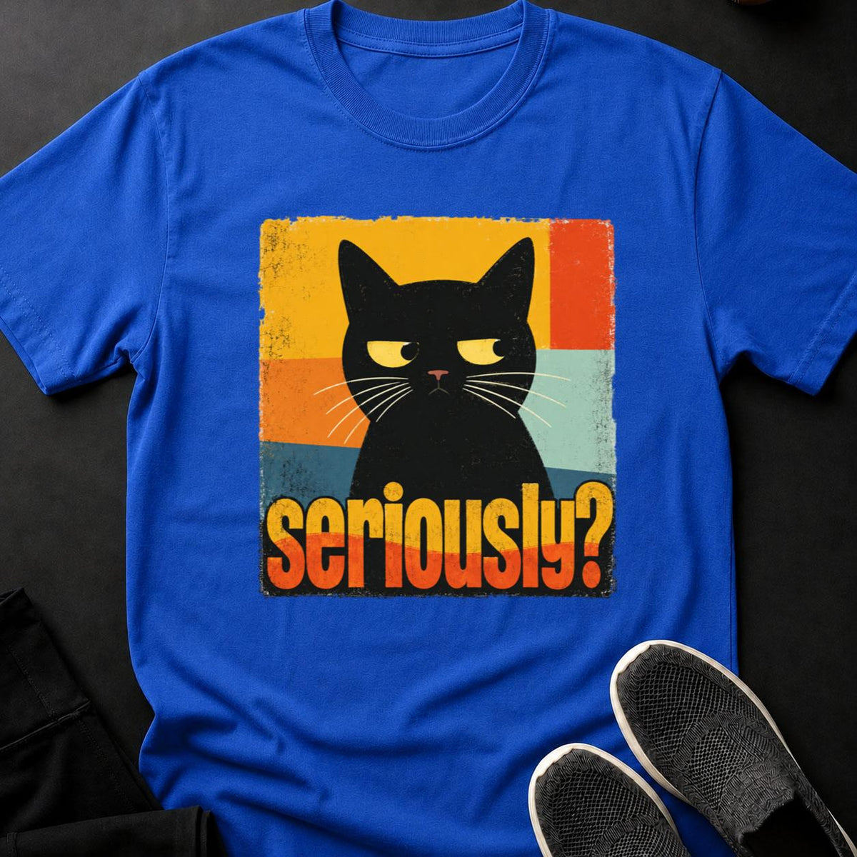 Seriously_ Retro Cat Poster