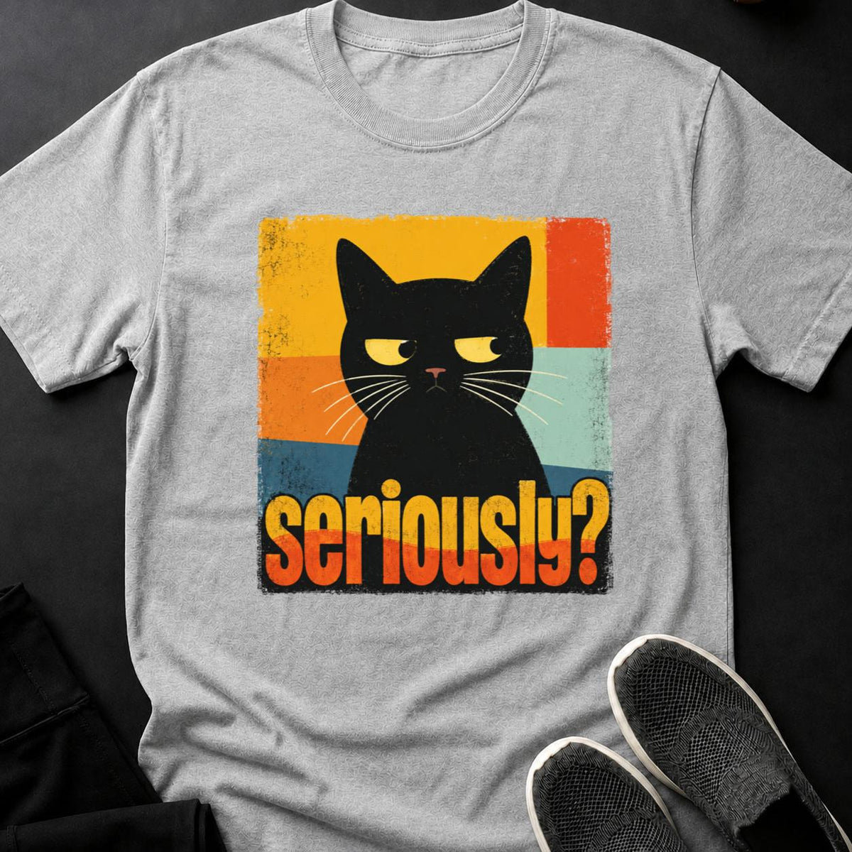 Seriously_ Retro Cat Poster