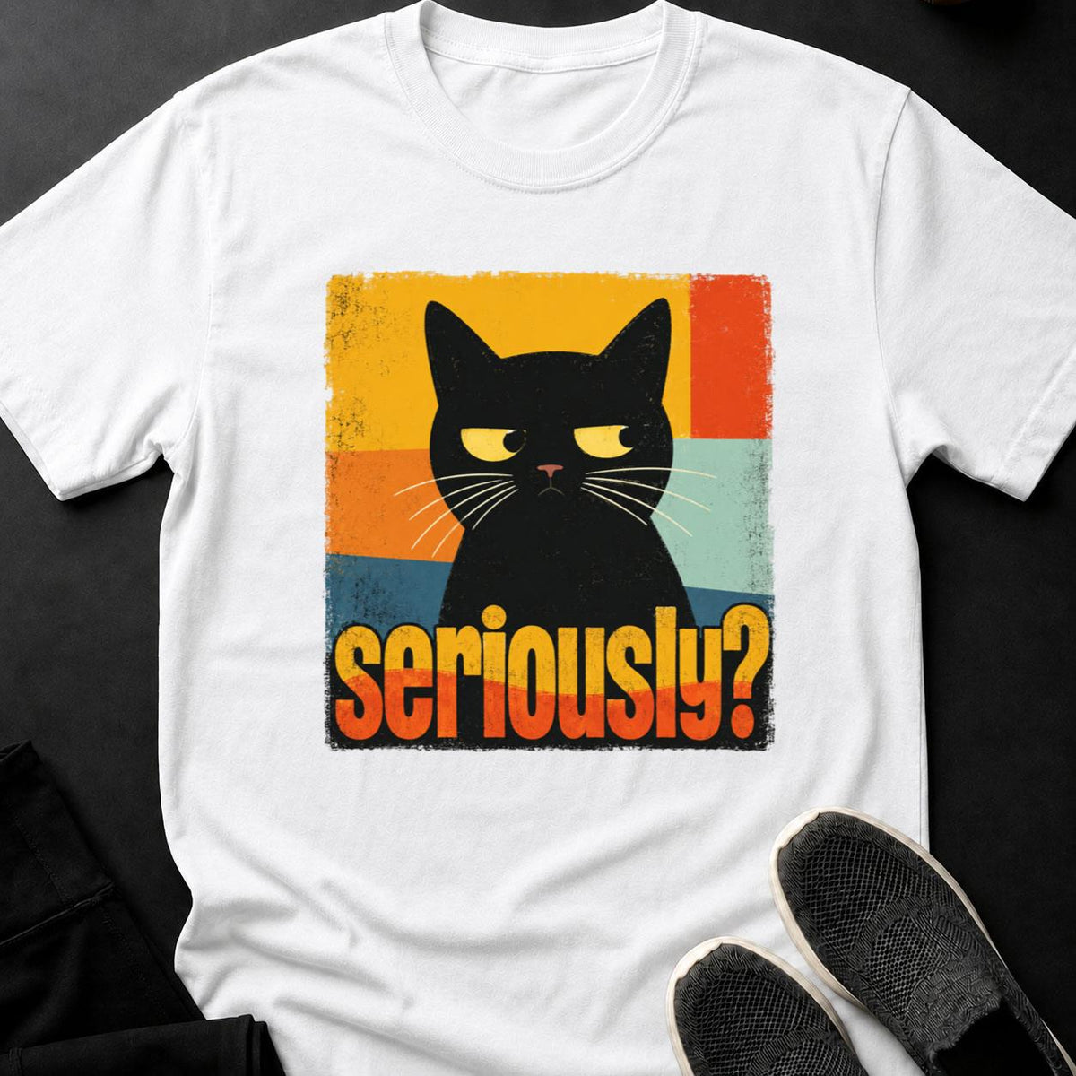 Seriously_ Retro Cat Poster