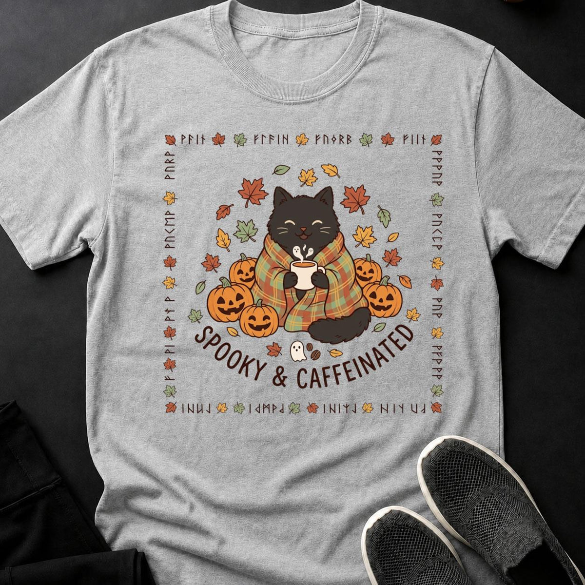 Spooky & Caffeinated Cat Tee
