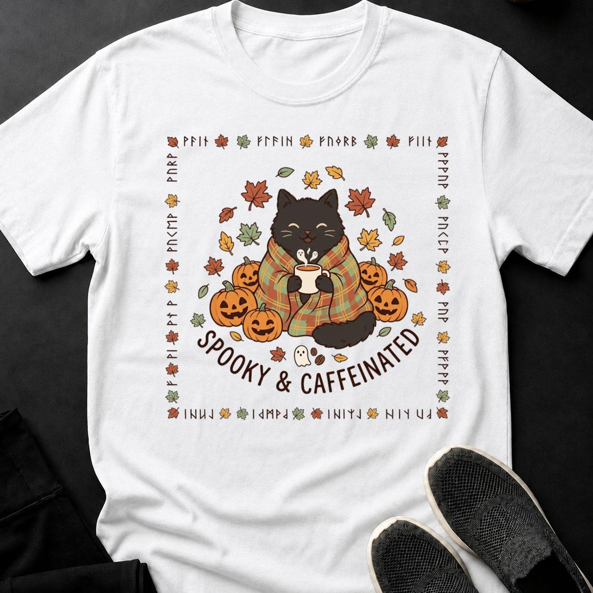 Spooky & Caffeinated Cat Tee