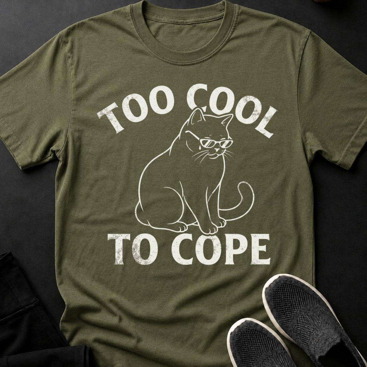 Too Cool to Cope Cat Shirt