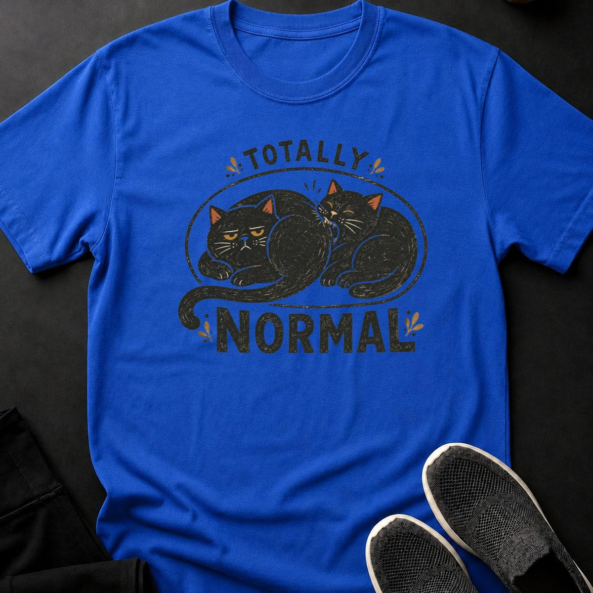 Totally Normal Three Cats Squished Tee