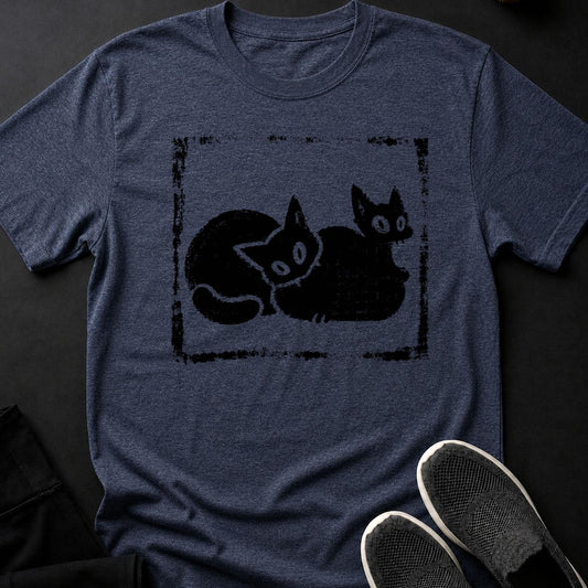 Two Cats Snuggling Cozy Loaf Tee