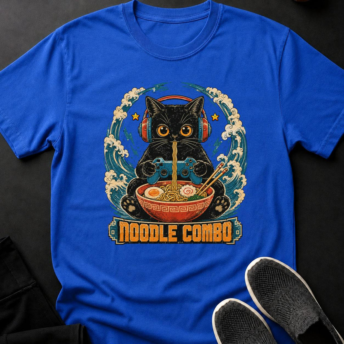 Vintage Cat Gamer Ramen Poster