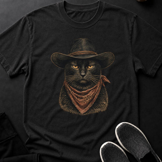 Vintage Western Cowboy Cat Portrait