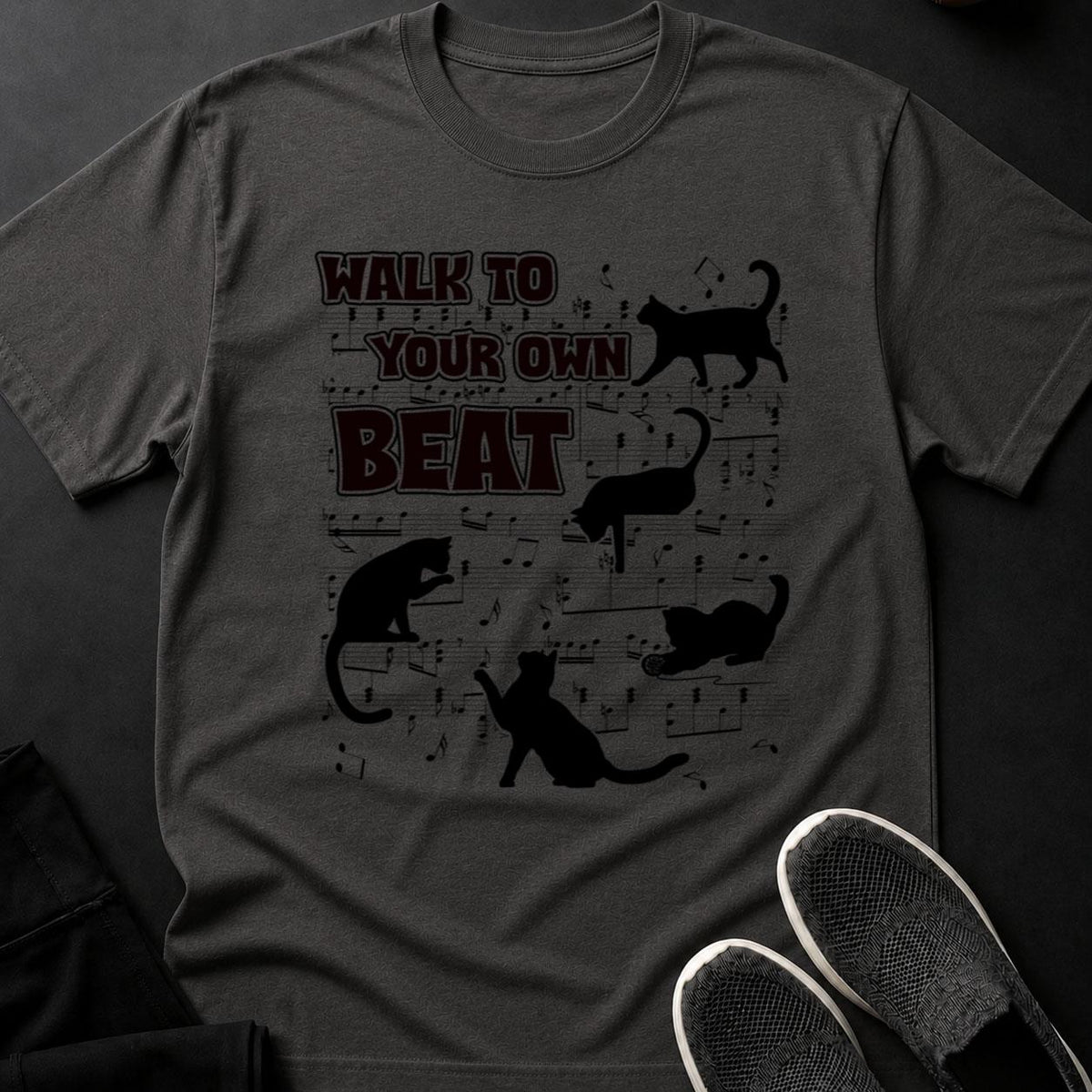 Walk To Your Own Beat Cat Tee