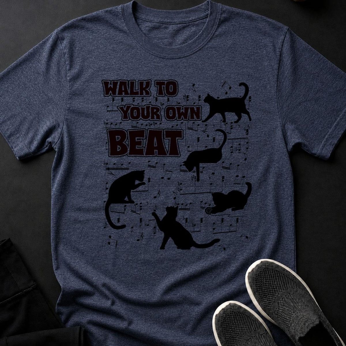 Walk To Your Own Beat Cat Tee