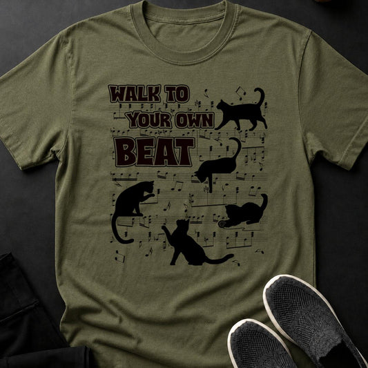 Walk To Your Own Beat Cat Tee