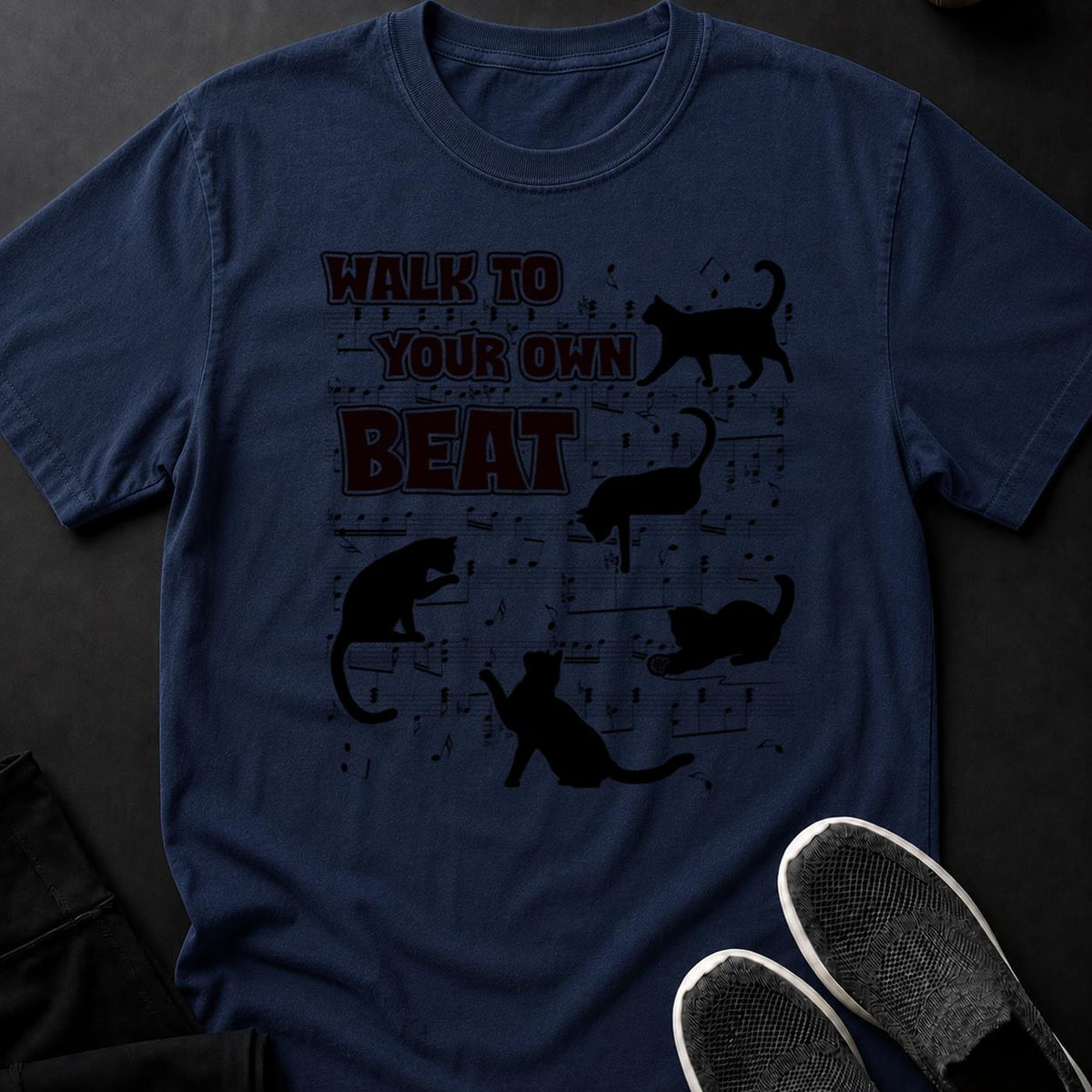 Walk To Your Own Beat Cat Tee
