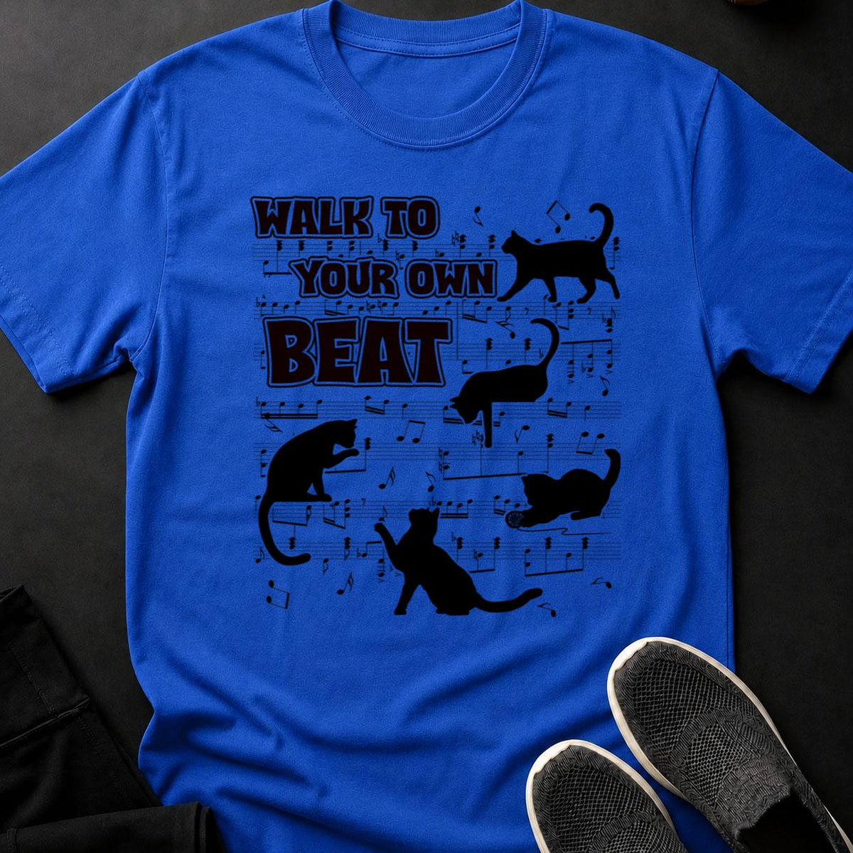 Walk To Your Own Beat Cat Tee