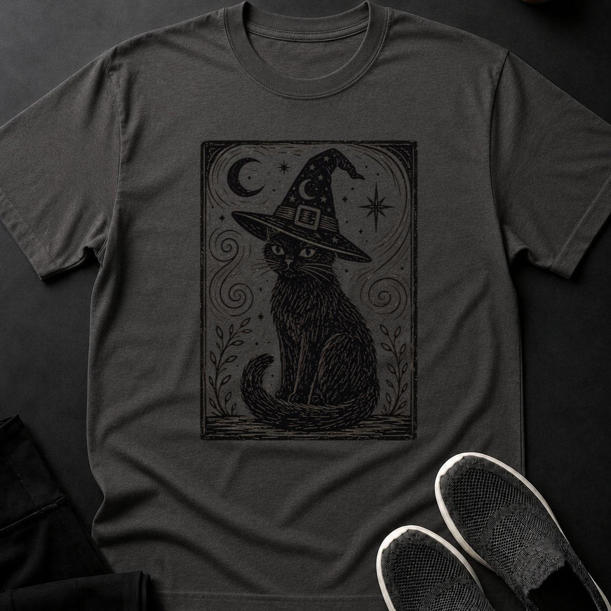 Witch Hat Tarot Card Celestial Cat