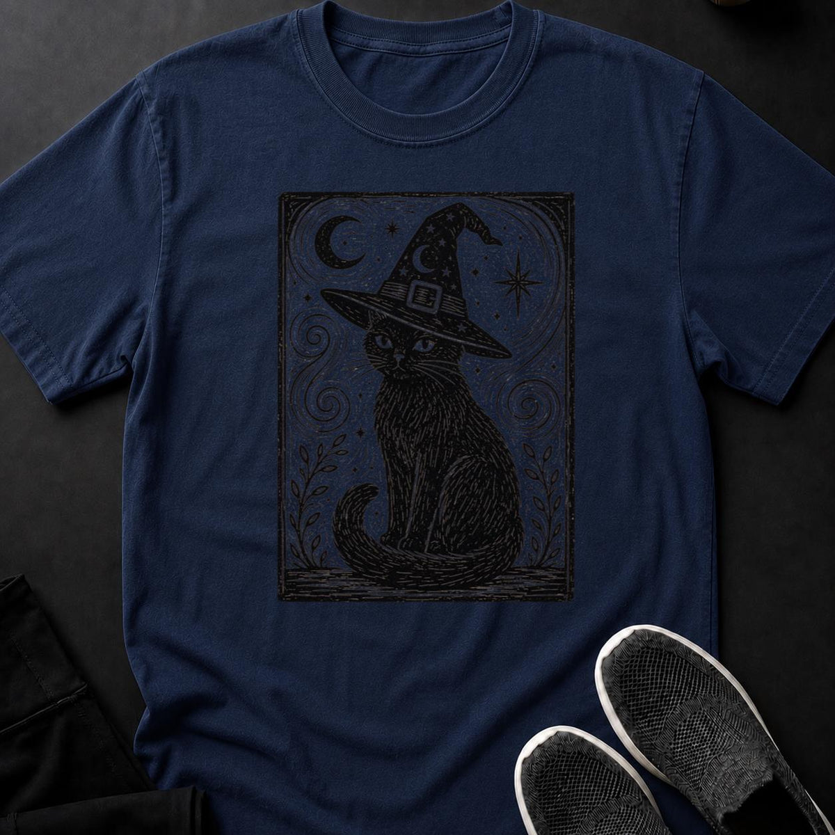Witch Hat Tarot Card Celestial Cat